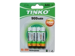 Baterie AAA (R03) nabíjecí 1,2V/900mAh TINKO NiMH  4ks