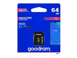 Karta paměťová GOODRAM microSD 64GB s adaptérem