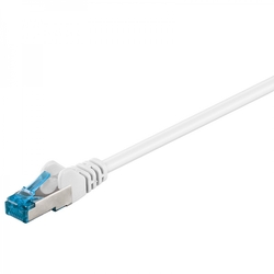 CAT 6A S/FTP LAN Patchcord kabel, bílý, 0,25m