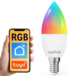 Chytrá žárovka RGB WiFi E14 Tuya Laxihub