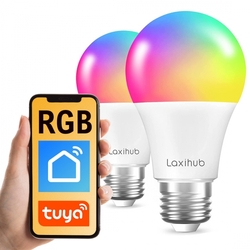 Chytrá RGB WiFi E27 žárovka Tuya Laxihub x2