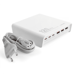 120W nabíječka 6 USB A a C portů Ldnio Q605 bílá