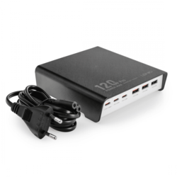 120W nabíječka 6 USB A a C portů Ldnio Q605 černá