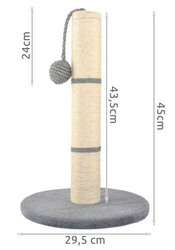 Škrabadlo pro kočky - šedý sloupek 45cm