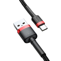 Baseus Cafule kabel USB-C 3A 0,5 m (červeno-černý)