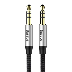 Baseus Yiven Audio kabel mini jack 3,5 mm AUX, 1 m (černo-stříbrný)