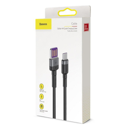 Baseus Cafule USB-C kabel Huawei SuperCharge, QC 3.0, 5A 1m (černý šedý)