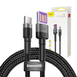 Baseus Cafule USB-C kabel Huawei SuperCharge, QC 3.0, 5A 1m (černý šedý)