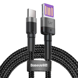 Baseus Cafule USB-C kabel Huawei SuperCharge, QC 3.0, 5A 1m (černý šedý)