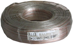 2x0.50mm dvojlinka CU, 20AWG, průhledná, balení 100m