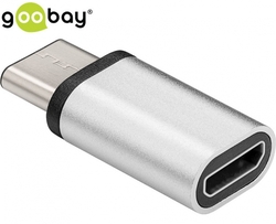 Adaptér Goobay USB-C na microUSB 2.0 SILVER