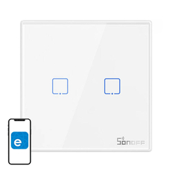 Chytrý bezdrátový nástěnný spínač Sonoff T2EU2C-RF 433MHz (2-kanálový)