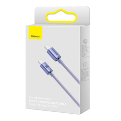 Baseus Crystal Shine kabel USB-C na USB-C, 100W, 1,2 m (fialový)