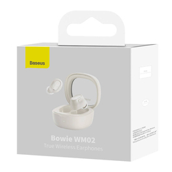 Bezdrátová sluchátka Baseus Bowie WM02 TWS, Bluetooth 5.3 (bílá)