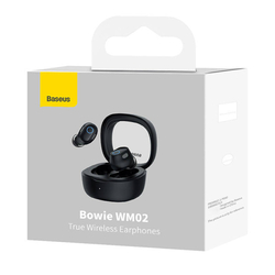 Bezdrátová sluchátka Baseus Bowie WM02 TWS, Bluetooth 5.0 (černá)