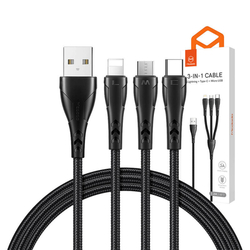 Kabel 3v1 USB na USB-C / Lightning / Micro USB, Mcdodo CA-6960, 1,2 m (černý)