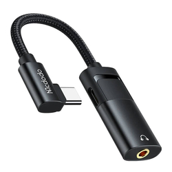 Adaptér USB-C na AUX mini jack 3,5 mm + USB-C, Mcdodo CA-1880 (černý)