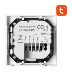 Chytrý termostat Avatto WT200-16A-W Elektrické topení 16A WiFi TUYA