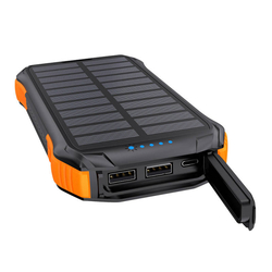 Choetech B659 Solar power bank with inductive charging 2x USB 10000mAh Qi 5W (black-orange)