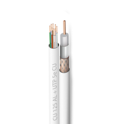 2v1 kabel CAT5e CU kroucený pár + RG6 CU anténa 100m