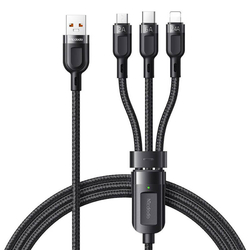 Kabel 3v1 z USB na USB-C / Lightning / Micro USB, Mcdodo CA-0930, 6A, 1,2 m (černý)