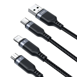 Kabel USB Multi-Use Joyroom S-1T3018A18 3w1 / 3,5A / 1,2 m (černý)