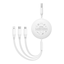 Nabíjecí kabel 3w1 Baseus USB na USB-C, USB-M, Lightning 3,5A, 1,1 m (bílý)