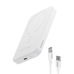 Magnetická mini powerbanka Baseus 5000mAh, USB-C 20W (bílá)