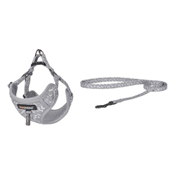 Cat set Dogness harness and leash 1,5m (Light Grey)