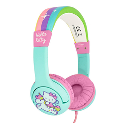 Drátová sluchátka pro děti OTL Hello Kitty Rainbow (tyrkysová)