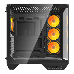 Počítačová skříň Darkflash DY470 (černá) + 4 ventilátory + držák GPU