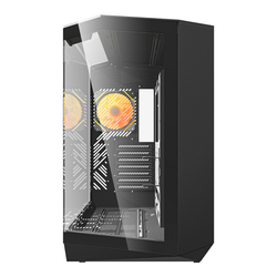 Počítačová skříň Darkflash DY470 (černá) + 4 ventilátory + držák GPU