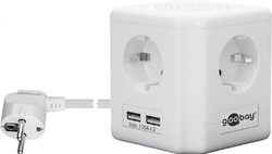 CUBE power strip, Goobay cube 4xAC 2xUSB