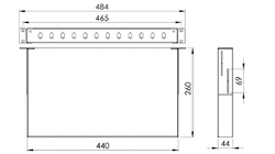 Patch panel 19" 1U 12xSC Simplex Black pevný