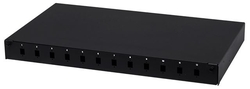 Patch panel 19" 1U 12xSC Simplex Black pevný