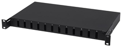 Patch panel 19" 1U 12xSC Duplex Black pevný