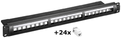 Keystone Panel 24 portů + 24 CAT 6 UTP Goobay