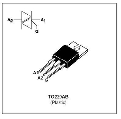 Triak BTA12-600B 600V/12A, Igt=50mA       TO220AB