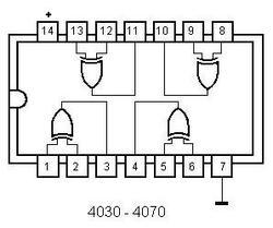 4030 4x 2vst. EXCL OR, DIL14