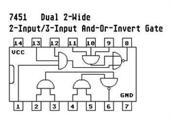 7451 dvojitý poz.logický člen AND-OR-INVERT, DIL14 /MH7451,MH5451S/