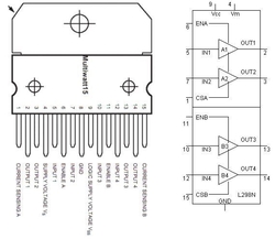 L298N - řízení DC motorů, Multiwatt