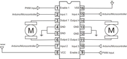 L293D - řízení DC motorů, DIP-16