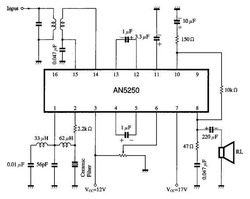 AN5250 - TV zvukový obvod, FM detektor, mf +nf zesilovač