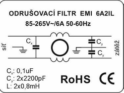 Odrušovací filtr 6A2IL 85-265VAC/6A 50-60Hz