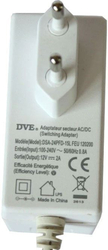 Napáječ, síťový adaptér DVE 12V/2A spínaný, koncovka 5,5x2,5mm