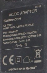 Napáječ, síťový adaptér Sagemcom 12V/2A spínaný, koncovka 5,5/2,5mm