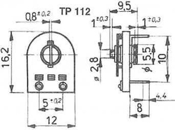 100k - TP012, trimr cermetový ležatý RM5x10mm