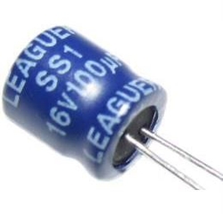 100u/16V 105° 6,3x7x2,5mm, elektrolyt.kondenzátor radiální