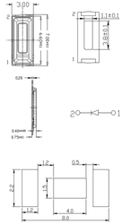 LED SMD 7030 teplá bílá 3000K, 6V, 1W 120°