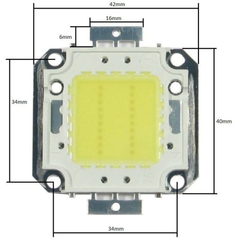 LED 20W Epistar bílá 6000K, 2400lm/600mA,120°, 30-32V